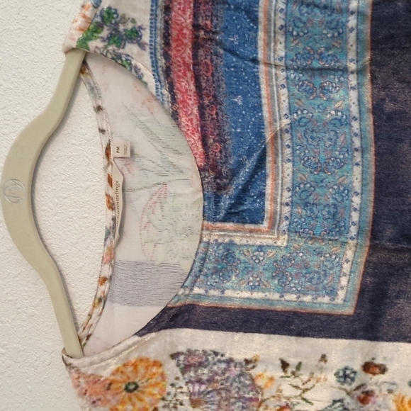 Soft Surroundings Ashbury Floral Velvet Blouse Tunic Top art to wear - Picture 5 of 10